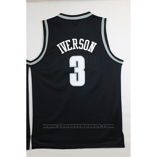 Maglia NCAA Georgetown Hoyas Allen Iverson #3 Nero